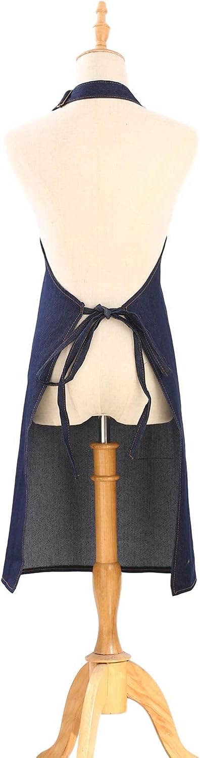 Tosewever Canvas Cross Back Chef Cotton Aprons for Men Women with Large Pockets