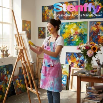 10 Pack Kitchen Apron, Work Apron, Canvas, Multiple Pockets, Gardening, Painting, BBQ, Artist, Carpenter, Sizes M to XXL, Phantom Blue