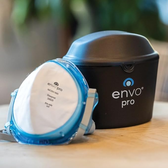 Envo Pro Respirator Kit including Headgear, 3 Individually Packaged Filters, Storage Case for Provided Accessories