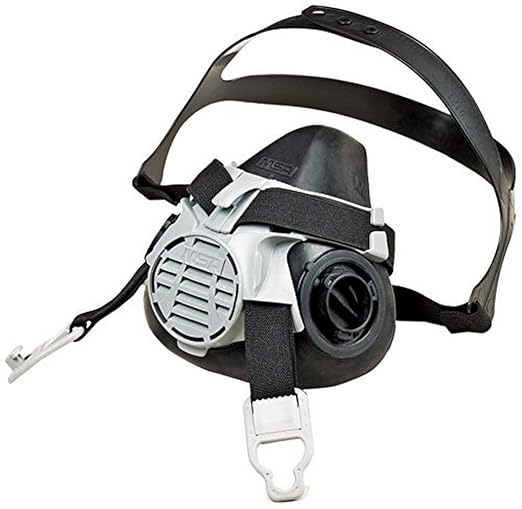 MSA 10102183 Advantage 420 Twin-Port Half Mask Respirator, Medium, Black/Grey