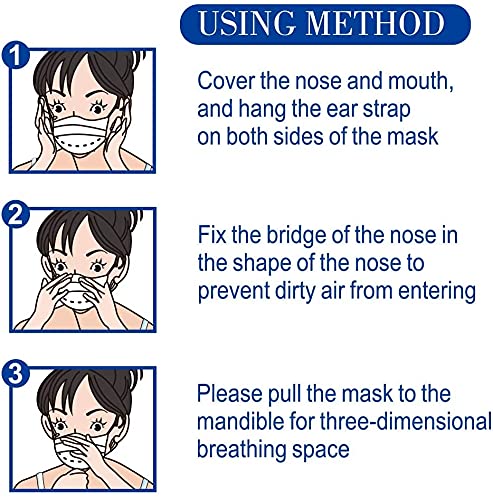 LEMENT 500pcs Disposable Black Mask,3-Ply Face Masks with Earloops