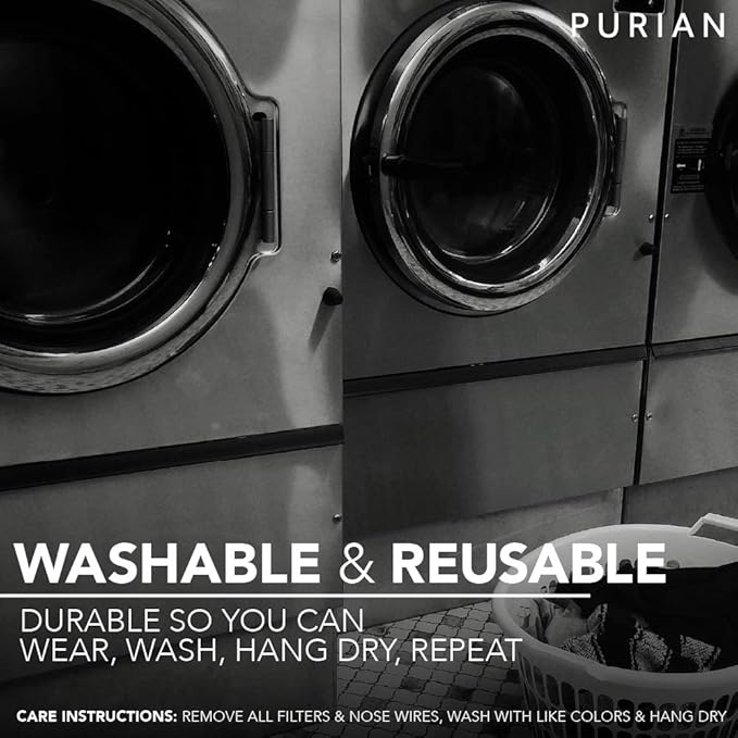 PURIAN Beard Mask, 3 Layer Bandana Face Mask with Filter Pocket, Beard Defender Face Mask, SM to XL Mask, Charcoal Filters & Aromatherapy Discs, 2 Masks