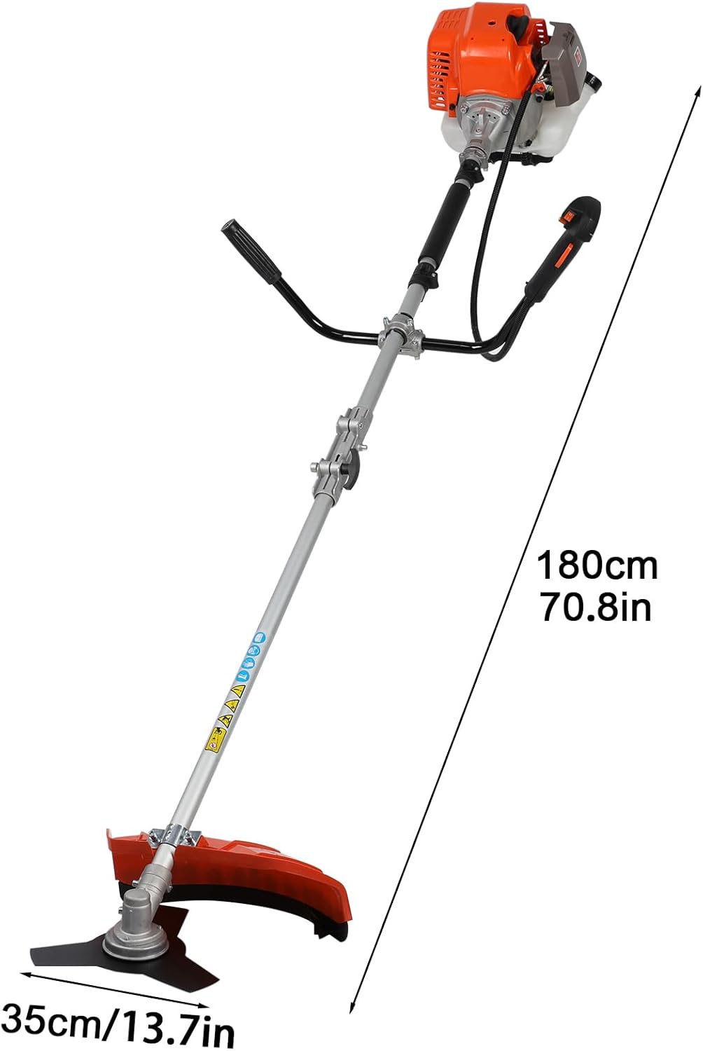 52cc 2-Stroke Gas Weed Wacker with 1.2L Fuel Tank, 2.2KW/8500RPM Weed Eater with Multi Accessories and Sharp Blade, Grass Trimmer for Villa, Garden, Community, Lawn, Park (Red 2)