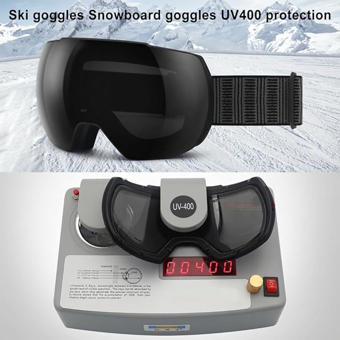 OULAIQI OTG Ski Goggles UV400 Anti-Fog Snowboard Glasses for Men Women Youth- Perfect for Skiing, Snowboarding,Winter Sports