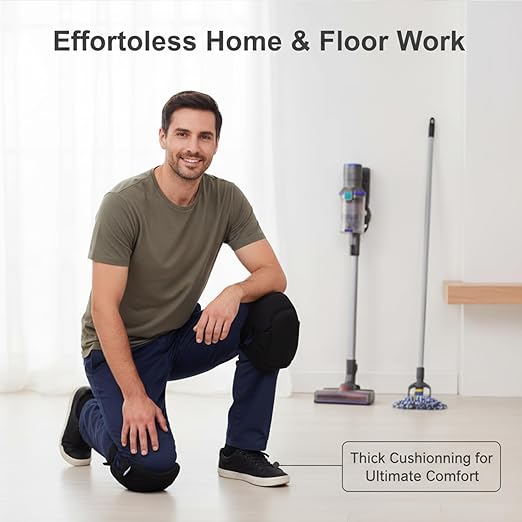 Work Knee Pads Made of Tear Resistant Oxford Cloth and Durable Rubber Waterproof and Breathable Suitable for Mechanical Repairs and Yard Work with Adjustable Straps