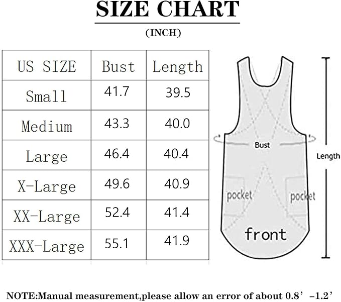 WROLEM Women's Practical Cross Back Pinafore Apron with Large Pockets Home Kitchen,Restaurant,Coffee House,Cooking,Gardening