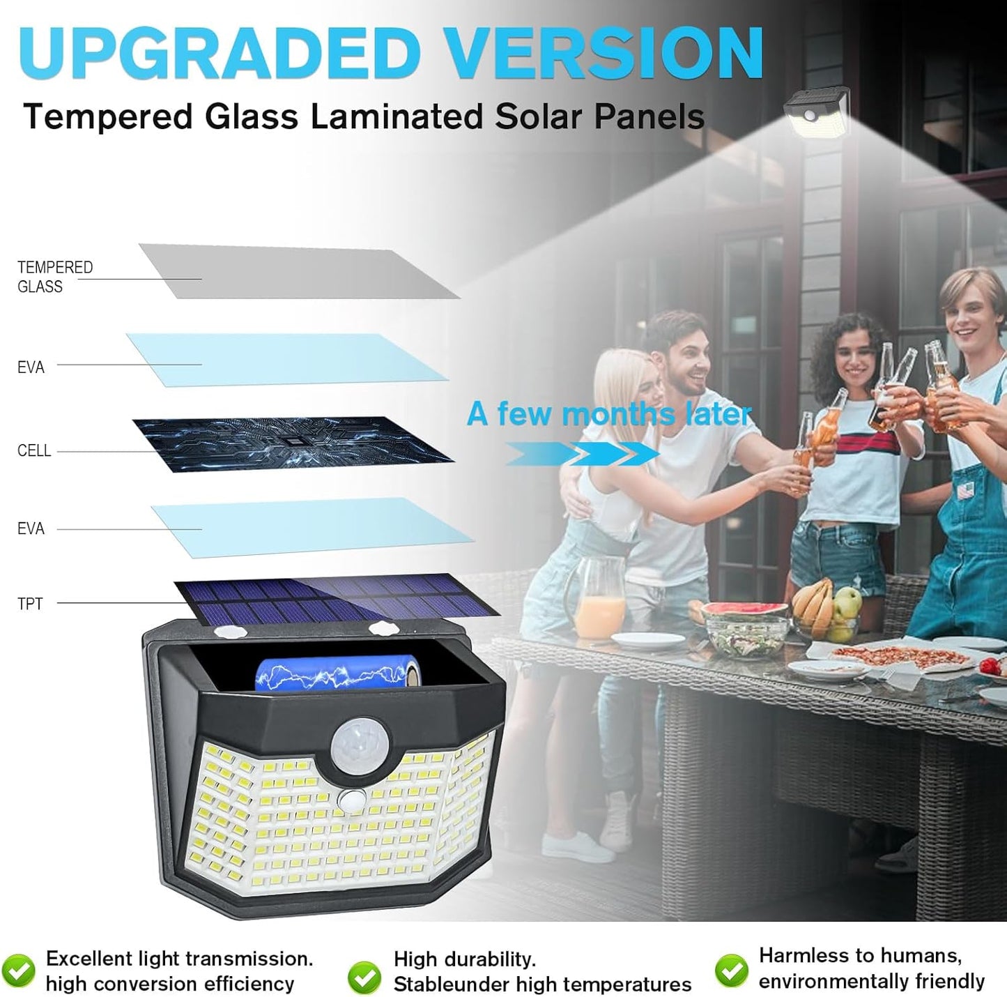 Aootek 6 Pack Solar Motion Sensor Outdoor Lights, Modern Black Oval Wall Lights with 3 Lighting Modes, Waterproof for Garden, Patio, Garage, Yard, Deck