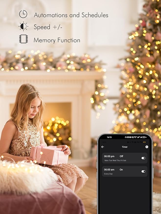 BrizLabs Smart Fairy Lights, 33ft 100 LED Color Changing Fairy Lights Work with Alexa/Google Home, WiFi Pink Valentine's Day Light Dimmable RGB Twinkle Starry Light for Christmas Tree Home Party Decor