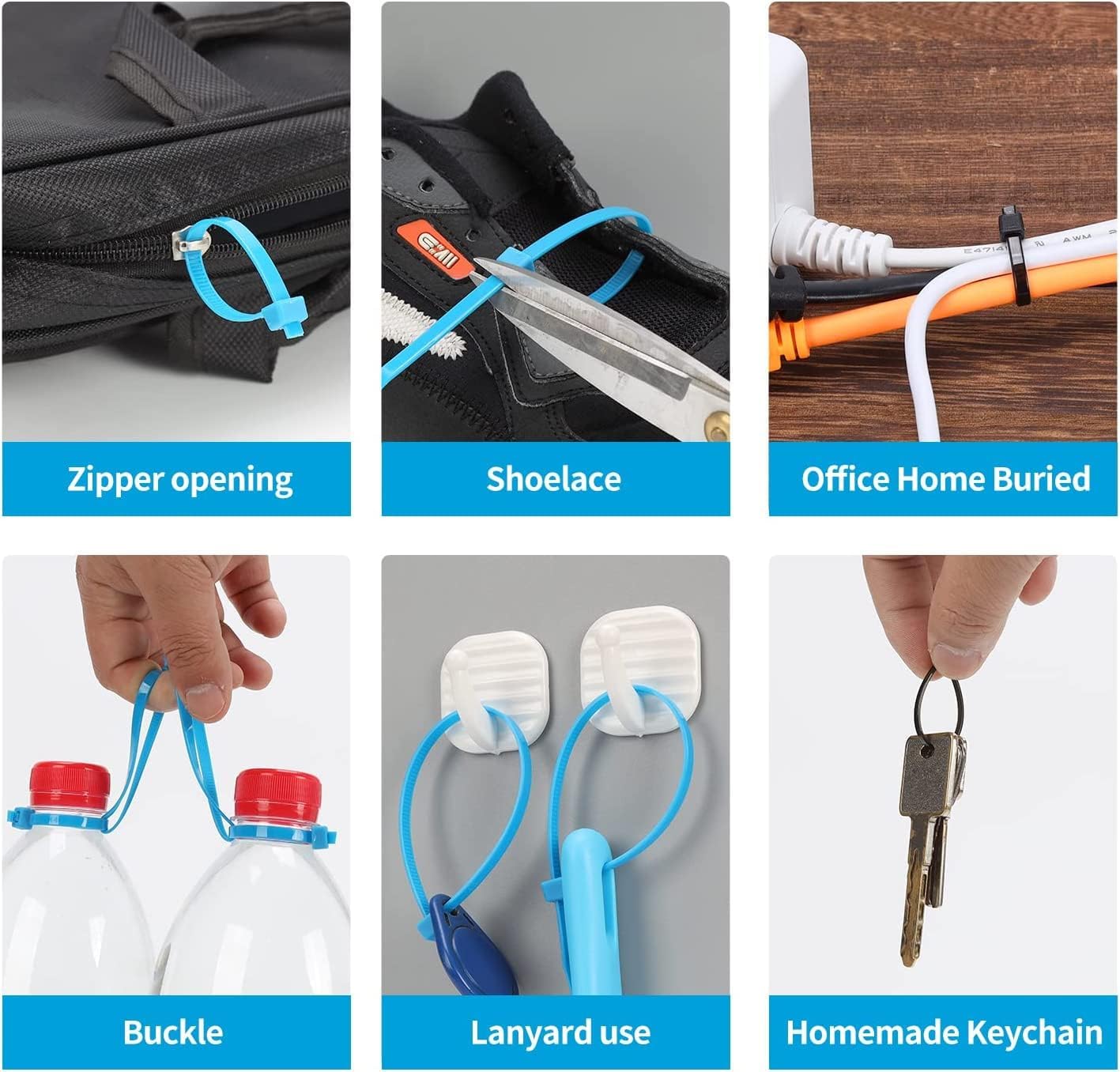 XINGO 1000 PCS Brown Zip Ties 8 Inch, 60 LBS Tensile Strength, Self-Locking Nylon Plastic Nylon Wire Ties for Indoor and Outdoor Use