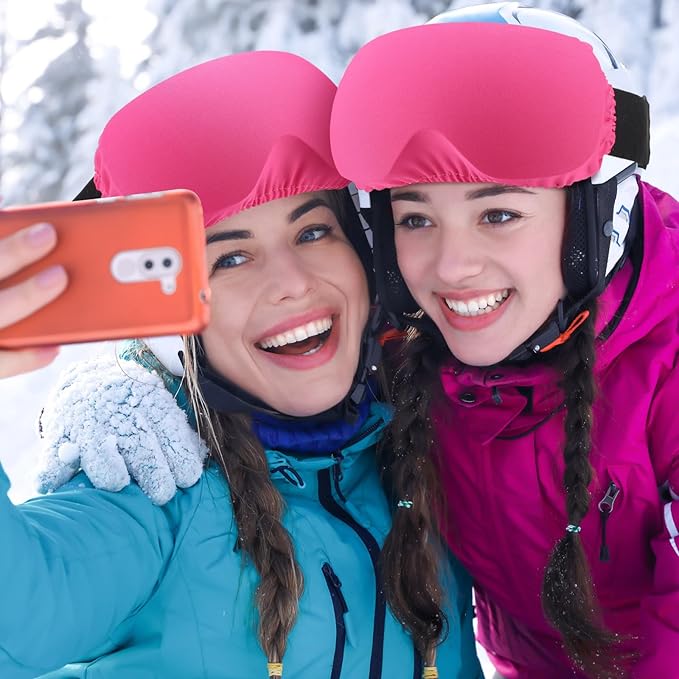 Civaner 4 Pieces Ski Snowboard Goggle Cover Sleeve Goggle Cover Microfiber Protective Lens Scratch Dust Protection for Travel