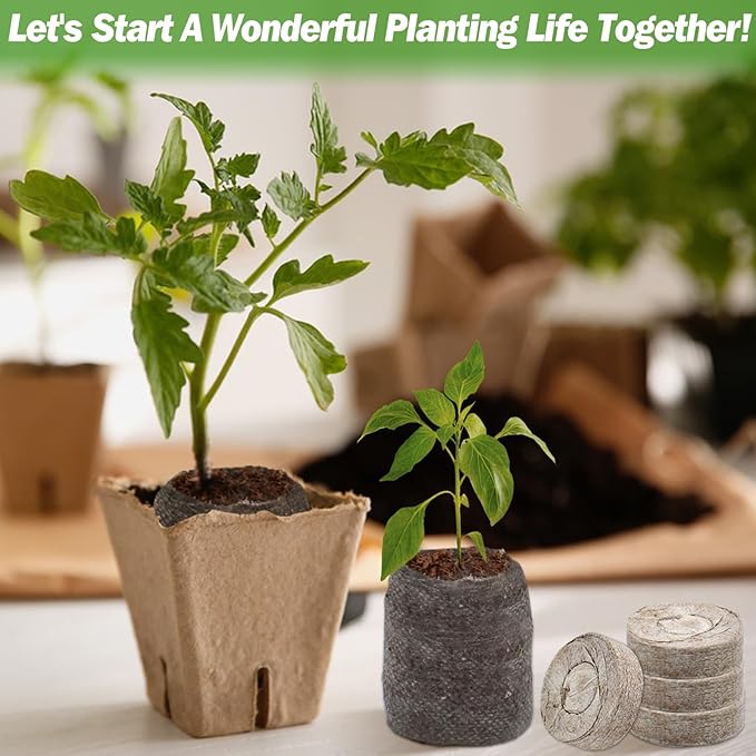 ZeeDix 100 Pcs (36mm) Peat Pellets for Seedlings, Compressed Seed Starting Plugs Pallet Potting Soil Block, Seed Starter Pellets Soil Pods for Planting Flowers, Herbs and Vegetables