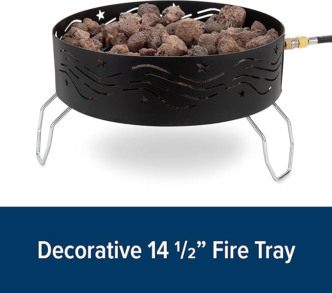 Camco Portable Propane Campfire | Features 8-Foot Hose and Adjustable Regulator | Great for Campsites with Fire Restrictions | (58047)