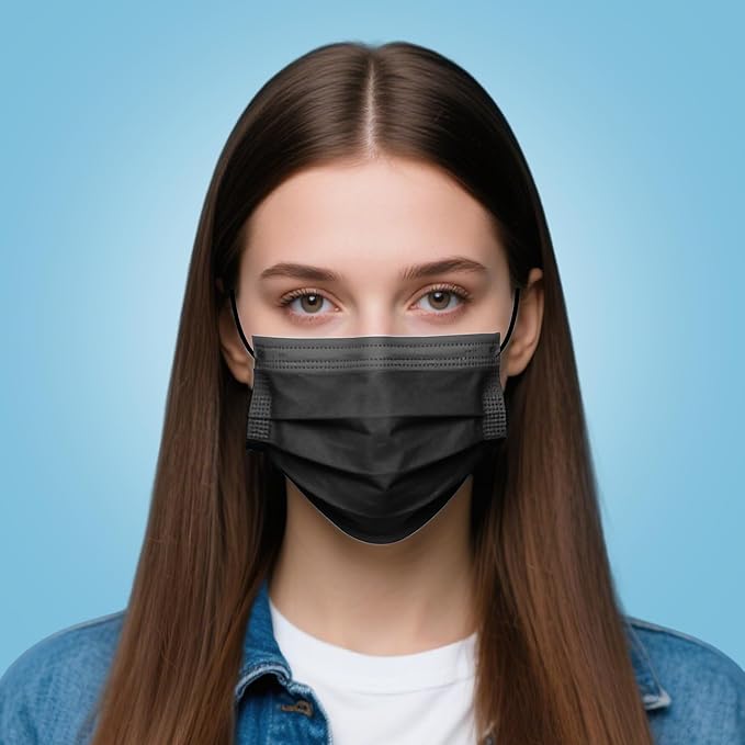 LEMENT Disposable Face Masks 125 Pcs, 3 Ply Face Mask Elastic Earloops for Indoor Outdoor, Disposable Masks for Adults, 5 Color