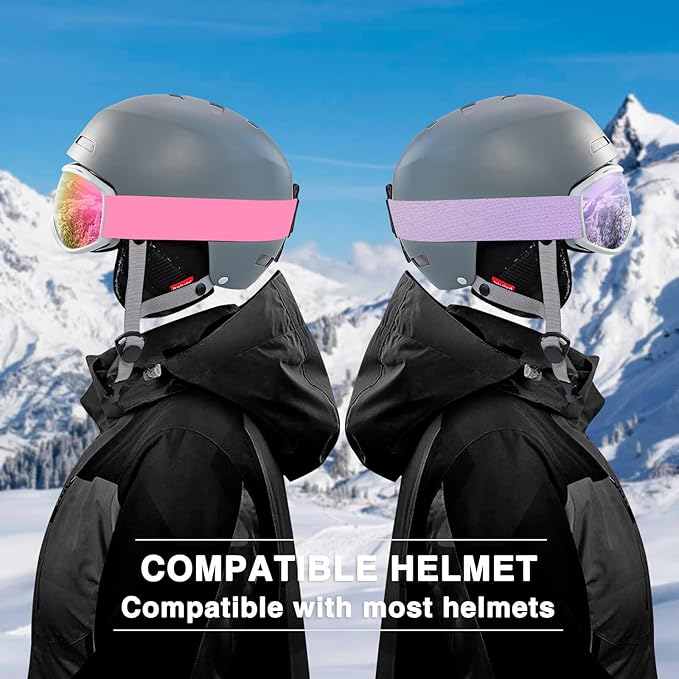 AVV Ski Goggles UV Protection, Anti-Fog Snowboard Snow Goggles OTG for Men Women Adults & Youths