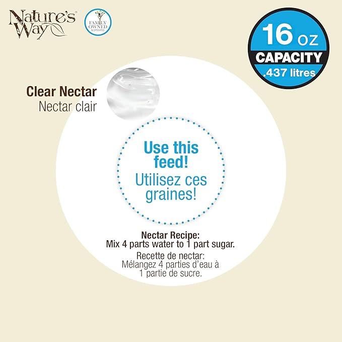 Nature's Way Bird Products GHF7 Hand Blown Illuminated Top Fill Hummingbird Feeder