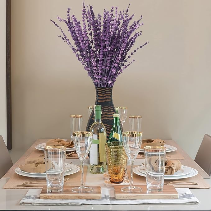 Dried Preserved Lavender Flowers Bundle-Natural Dried Lavender Bouquet 180-200 Stems 15''-17" for Wedding Home Shower Vase Decor, Aromatherapy, Fragrance, Fresh, Dry, 2 Packs