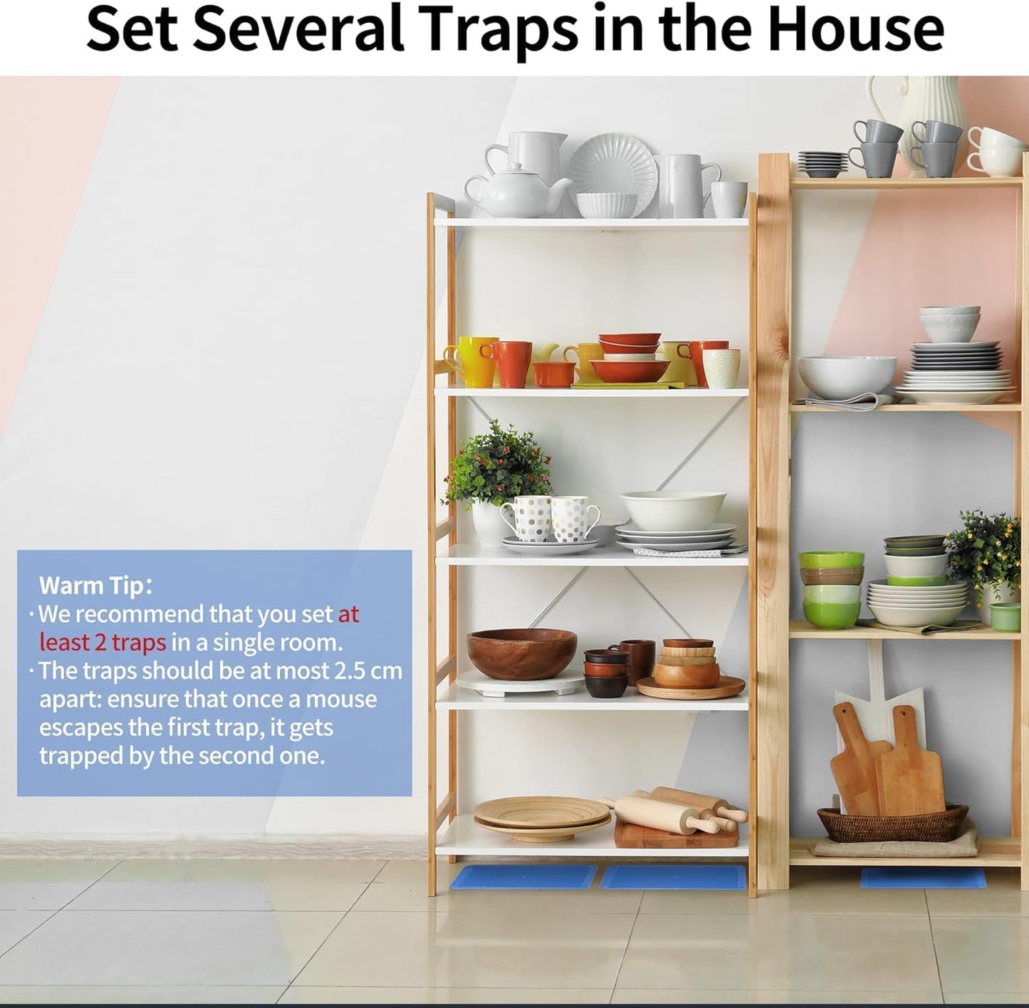 LULUCATCH Super Heavier Mouse Traps 18 Pack for Mice & Snakes with Non-Toxic Glue. Larger Sticky Traps Indoor, Easy to Set, Pet Safe Pest Control