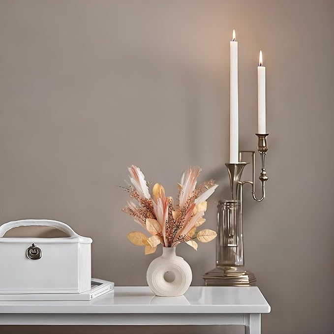 Artificial Flower Arrangement with White Ceramic Vase, 17" Tall Decor for Coffee Table & Home, Silk Flowers for Indoor Decor, Ideal for Living Room, Bedroom & Special Occasions