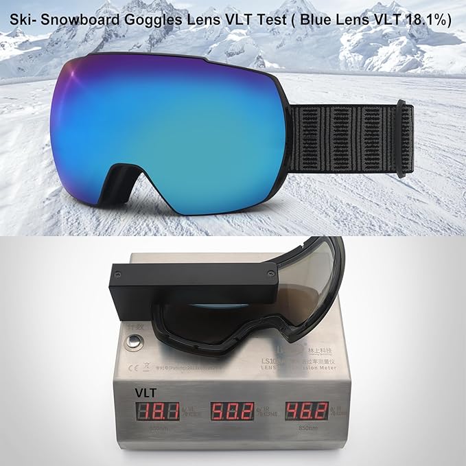 OULAIQI OTG Ski Goggles UV400 Anti-Fog Snowboard Glasses for Men Women Youth- Perfect for Skiing, Snowboarding,Winter Sports