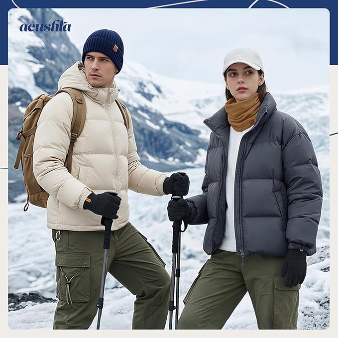 ACUSHLA Merino Wool Glove Liner -Touchscreen Lightweight Base Layer Ski Liner Glove for Men & Women