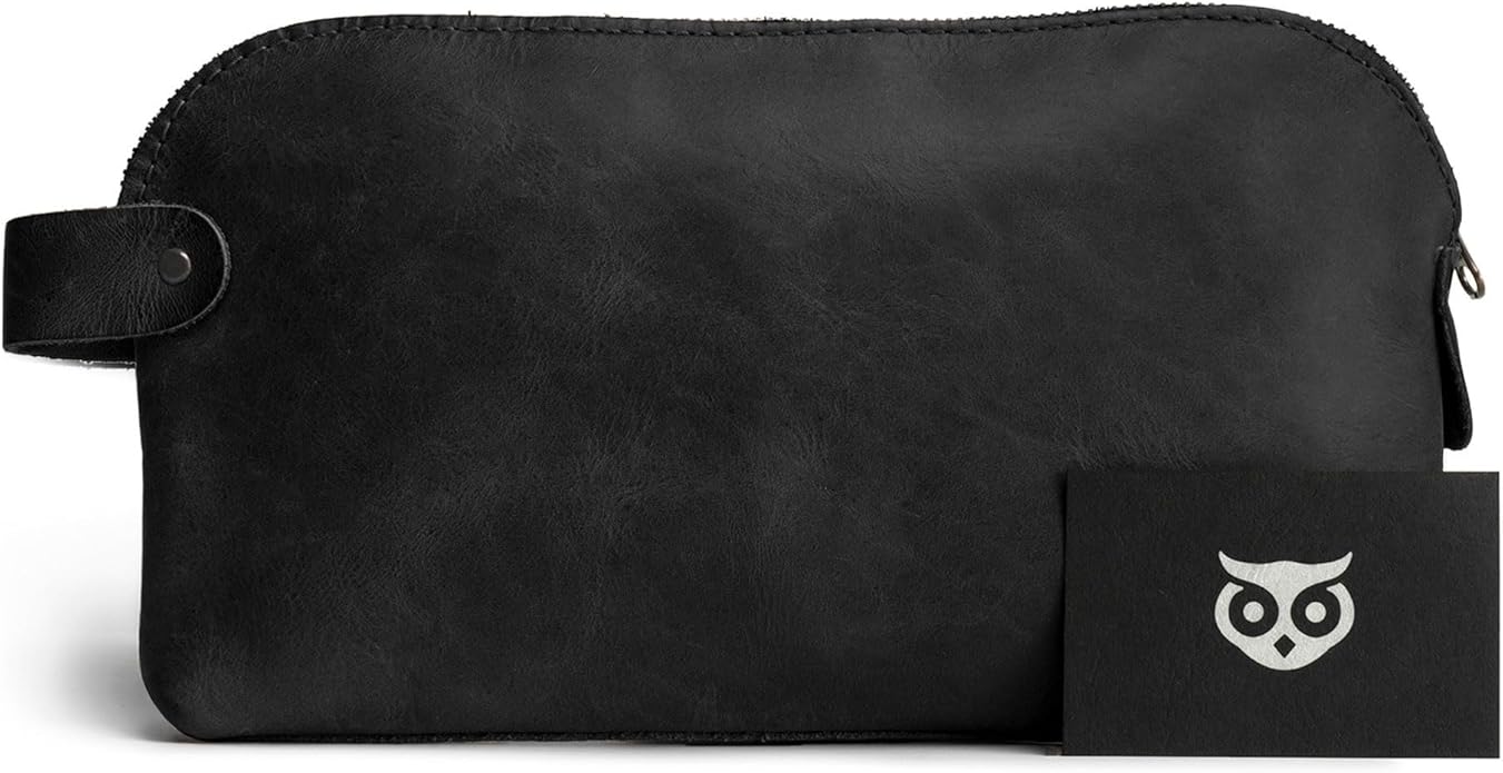 Hide & Drink, Large Rustic All Purpose Utility Bag for Cords & Chargers, Travel Bag, Multi-Purpose Bag, Full Grain Leather