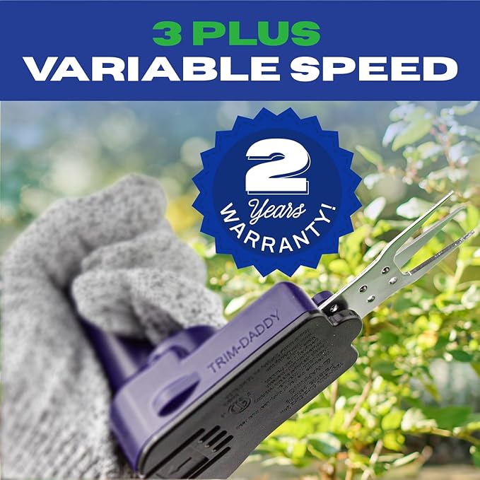 Trim Daddy | Electric Bud Trimmer for Wet or Dry Hydroponic Plants | 3PLUS Variable Speed | 3 Wet & Dry High Carbon Blades | Weight 225 g | 1 Year Warranty