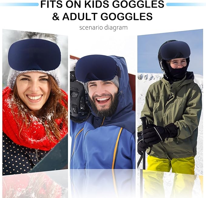 Civaner 4 Pieces Ski Snowboard Goggle Cover Sleeve Goggle Cover Microfiber Protective Lens Scratch Dust Protection for Travel