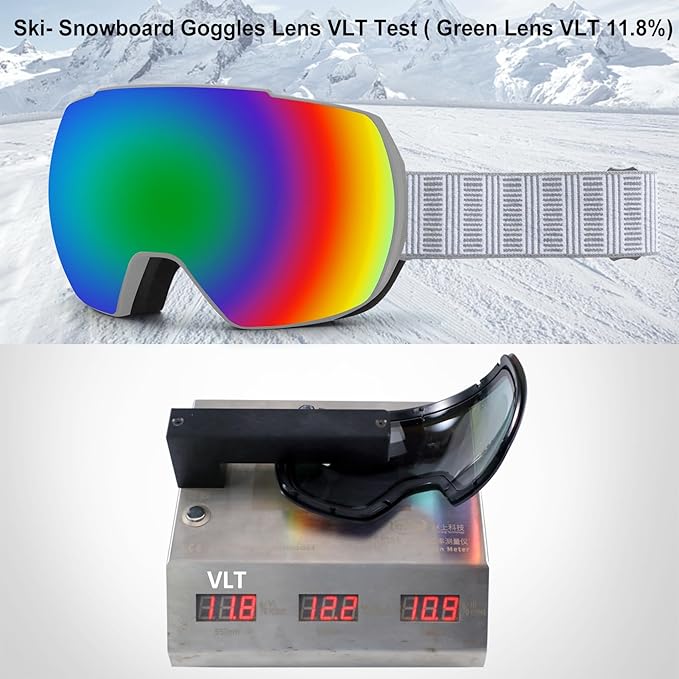 OULAIQI OTG Ski Goggles UV400 Anti-Fog Snowboard Glasses for Men Women Youth- Perfect for Skiing, Snowboarding,Winter Sports