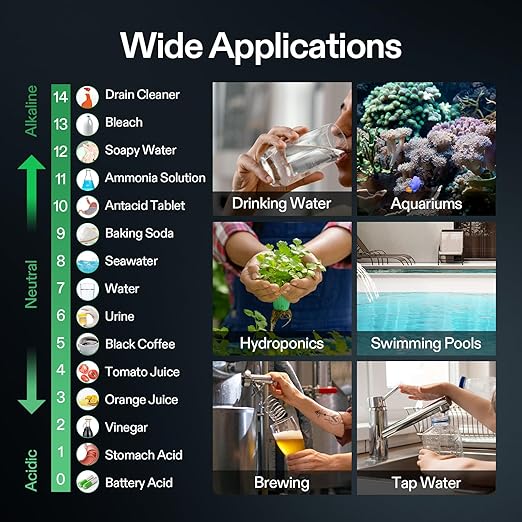 VIVOSUN Digital pH and TDS Meter Kits, 0.01pH High Accuracy Pen Type pH Meter ± 2% Readout Accuracy 3-in-1 TDS EC Temperature Meter for Hydroponics, Pool and Aquarium, Black White, UL Certified