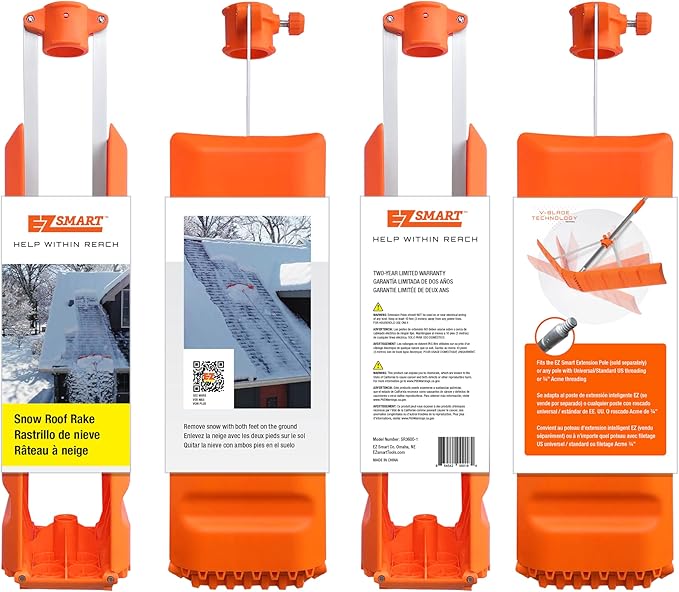 Snow ROOF RAKE, 36-INCH Blade, Collapsible, Extreme Durability, Compact, EZ Storage, (Pole Sold SEPARETELY)…