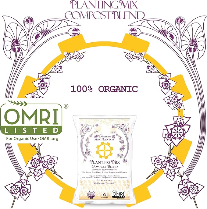 Organic Mechanics Planting Mix Compost Blend, 1 Cu Ft - Revitalizes Garden Soil with Compost, Pine Bark, Coconut Coir, and Worm Castings for Raised Beds, Gardens & More - Peat-Free & Eco-Friendly