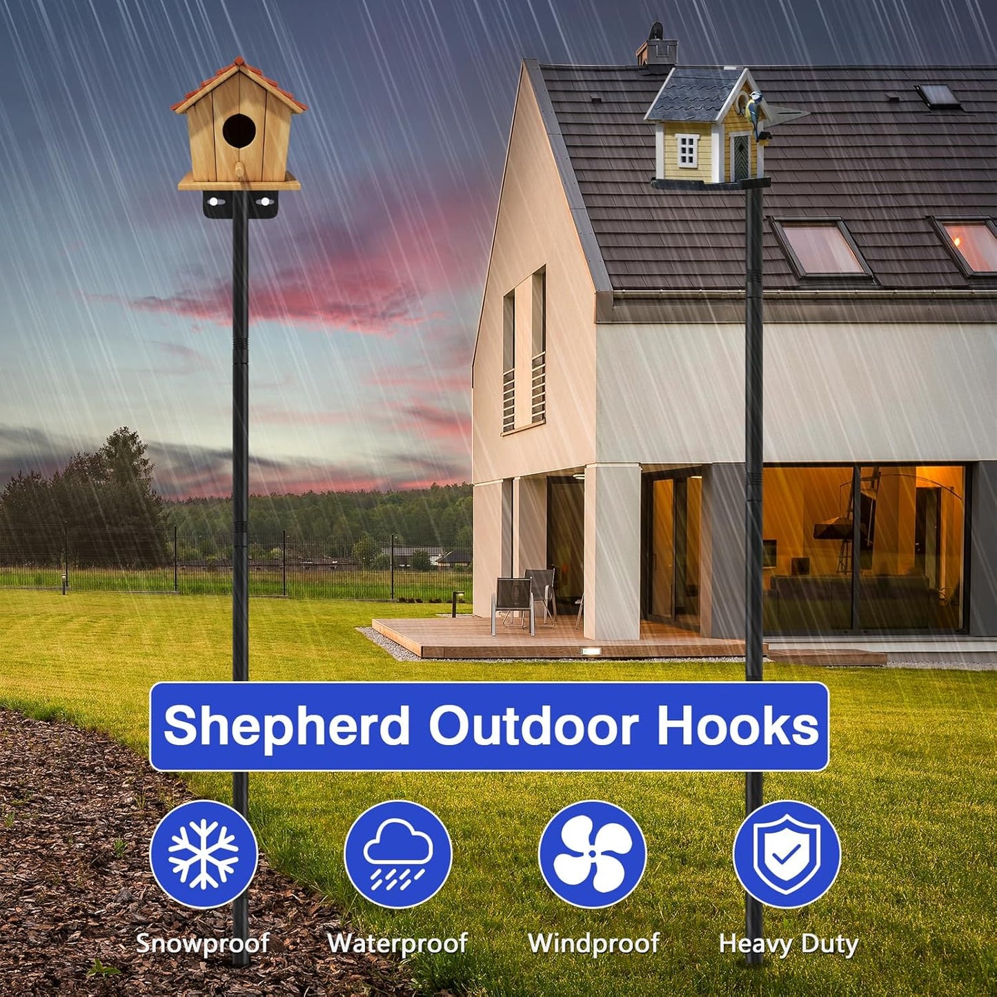 1 Pack 60 inch Adjustable Bird Feeder Pole,Bird House Pole Suitable for Feeders & BirdHouse,Weather Station,Heavy-Duty Rustproof Design,Enhance Outdoor Decor & Birdwatching Experience (1 PACK 60 inch)