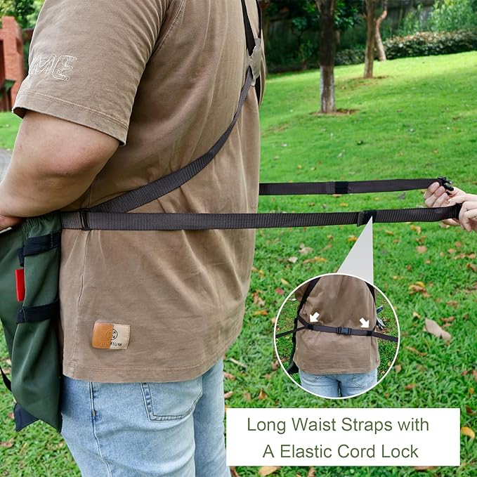 Gardening Apron Waterproof Cross Back Apron, Extra 600D Heavy Duty Apron Harvest and Large Quick Release Pockets