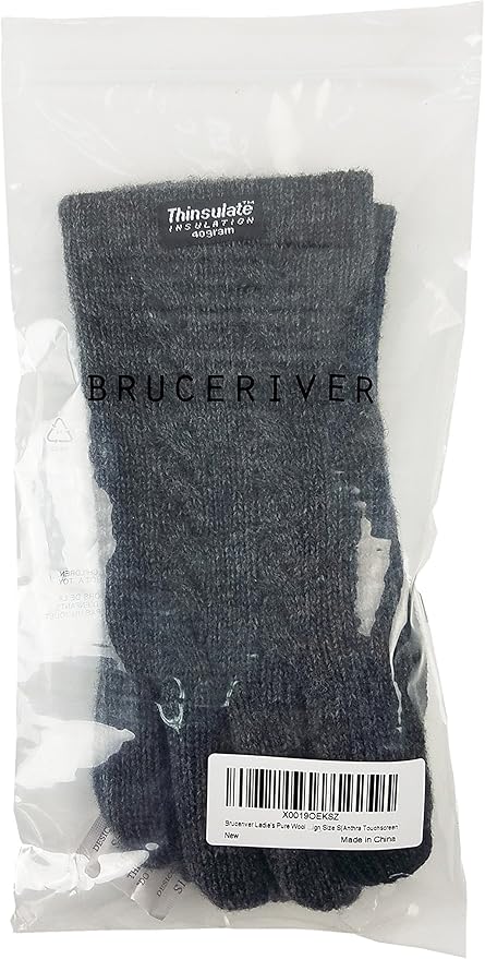 BRUCERIVER Ladie's Pure Wool Knit Gloves with Thinsulate Lining and Cable design
