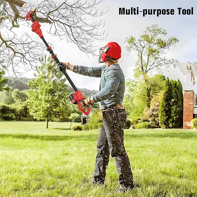 1.6Inch Cutting Diameter Electric Pruning Shears with 6 FT High Reach Extension Pole, Professional Cordless Pruning Shears with 2pcs Rechargeable 2Ah Lithium Battery Powered,LCD Display Screen