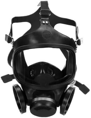 MSA 471286 Comfo Ultra-Twin Series Full-Facepiece Respirator - Size: Medium, Harness Style: Hycar, Twin-Port, Reusable Gas Mask, Comfo Cartridge Compatible