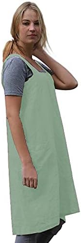 WROLEM Women's Practical Cross Back Pinafore Apron with Large Pockets Home Kitchen,Restaurant,Coffee House,Cooking,Gardening