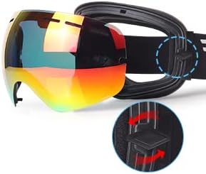 EXP VISION Snowboard Ski Goggles Men Women Youth, Anti Fog OTG Winter Snow Goggles Spherical Detachable Lens