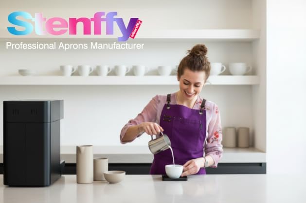 10 Pack Kitchen Aprons, Work Apron, Canvas, Multiple Pockets, Gardening, Painting, BBQ, Artist, Carpenter, Sizes M to XXL, Purple