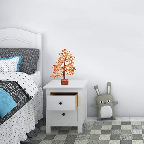 FASHIONZAADI Carnelian Healing Crystal Handmade Bonsai Tree for Positive Energy, Crystal Tree of Life Home and Office Feng Shui Decor, Good Luck, Money, Christmas Decor, Birthday Gifts for Women, Mom