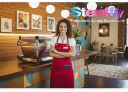 Kitchen Apron, Work Apron, Canvas, Multiple Pockets, Gardening, Painting, BBQ, Artist, Carpenter, Sizes M to XXL, Red