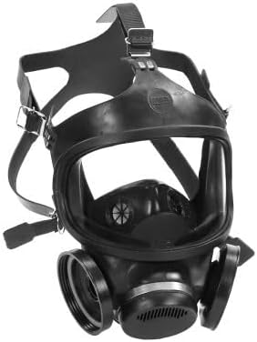 MSA 471286 Comfo Ultra-Twin Series Full-Facepiece Respirator - Size: Medium, Harness Style: Hycar, Twin-Port, Reusable Gas Mask, Comfo Cartridge Compatible
