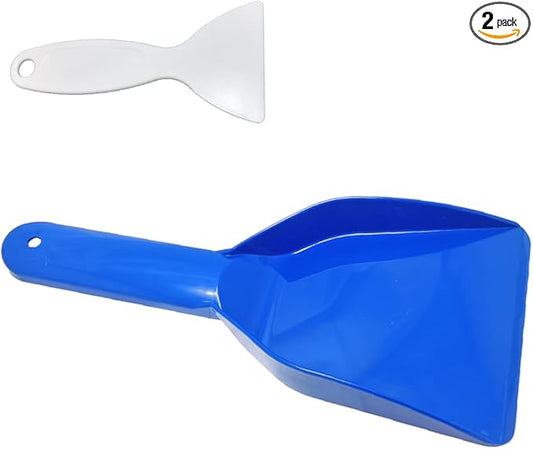 Snow Shovel Refrigerator Frost Scraper Icebox Spade Ice Scoop 2 Pack (Blue)