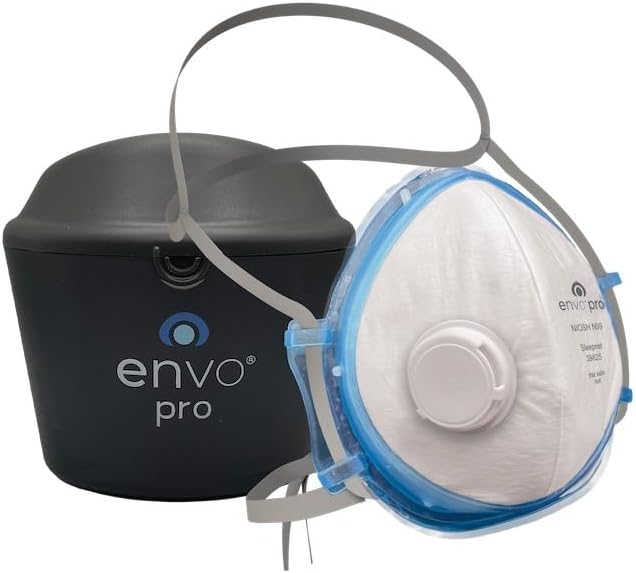 Envo Pro Respirator Kit including Headgear, 3 Individually Packaged Filters, Storage Case for Provided Accessories