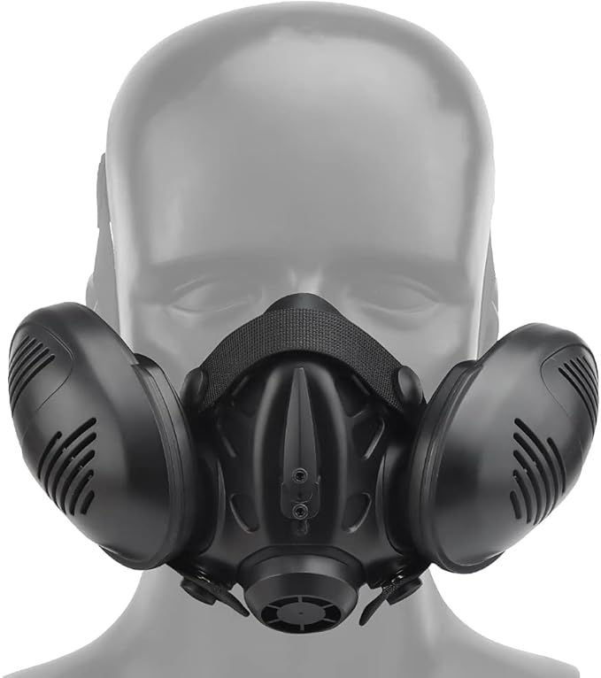 Protective Tactical Respirator Mask FAST Helmet Half Face Gas Mask for Military Paintball Airsoft Hunting