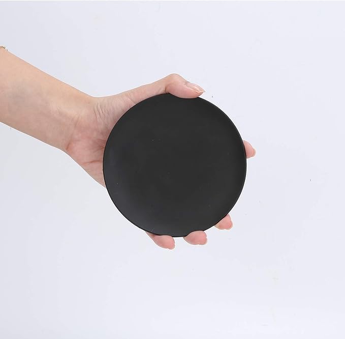 Decorative Iron Plate Candle Holder, Black, Set of 3,Candle Stand for LED & Wax Candles