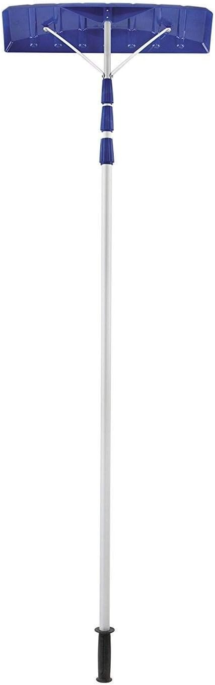 Snow Joe Telescoping Roof Rake, Extendable Leaf & Snow Shovel with Poly Blade, 25 Inch Wide, RJ204M