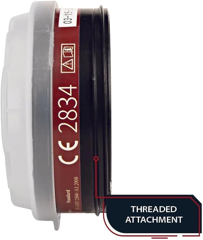 Parcil Distribution P-A-1 Replacement Filters - Carbon Activated Charcoal Organic Vapor Filter Set for PD-100 and T-60 Masks (Pack of 2)