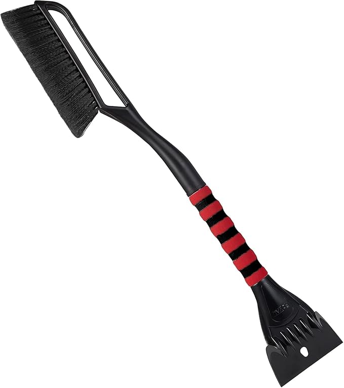 FOVAL 27" Ice Scraper Snow Brush, Wider Snow Scraper(4.73" Width) Snow Removal Car Brush with Comfortable Foam Grip for Cars, Trucks, SUVs, Windshield, Window - Winter Tool