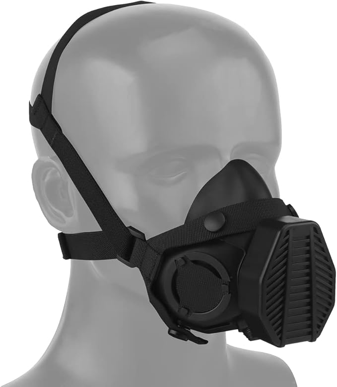 Tactical SOTR Half Face Mask Built-in Microphone Communication Replaceable Filter Antidust Mask for Airsoft Wargame